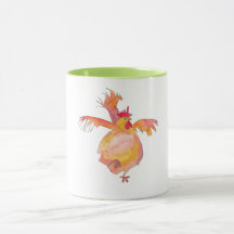 Tasse avec le poulet de danse