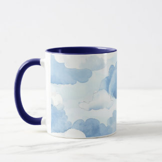Tasse avec motif nuage bleu clair 350ml