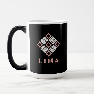Tasse avec nom LINA | Motif géométrique Kufic mode