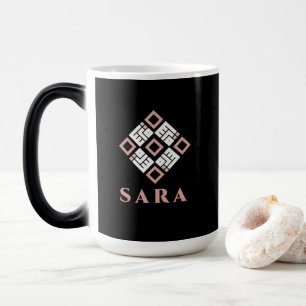 Tasse avec nom SARA Motif géométrique Kufic mode