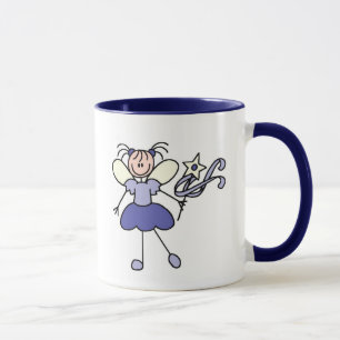 Tasse avec personnage bâton ange violet