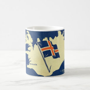 Tasse avec une carte vintage de l'Islande