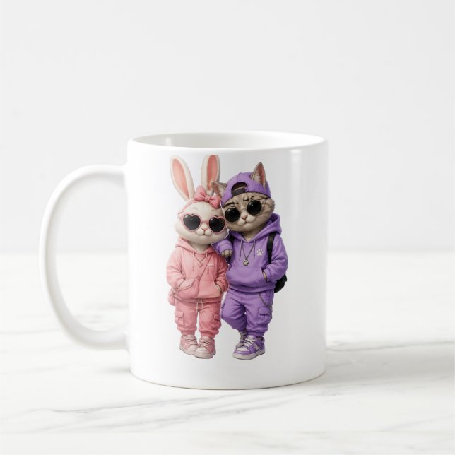 Tasse avec une image de chat mignon  (Gauche)