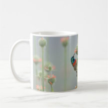 Tasse avec une photographie d'un sunbird