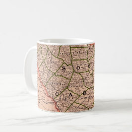 Tasse avec une vieille carte routière de Caroline