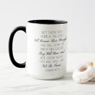 Tasse avec verset biblique d'espérance Isaïe 40:31