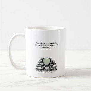 Tasse avec verset biblique Proverbes 4:23 Cadeau d