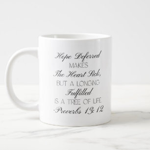 Tasse avec verset biblique sur l'espérance Proverb