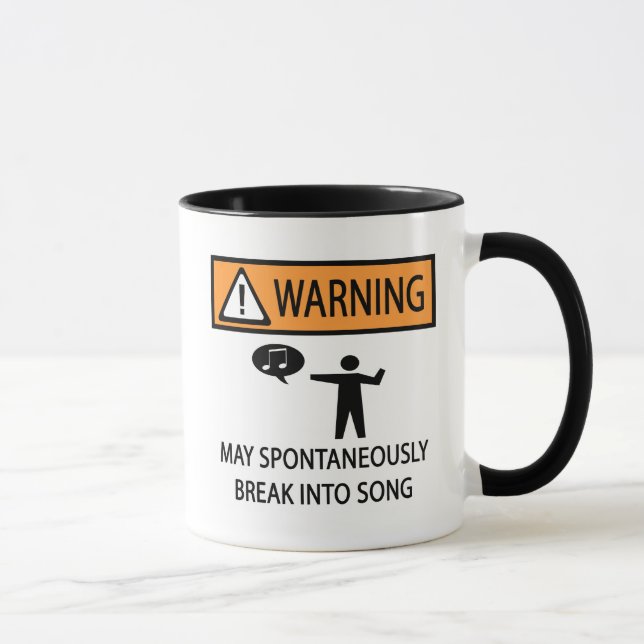 Tasse Avertissement Chanteur spontané (Droite)