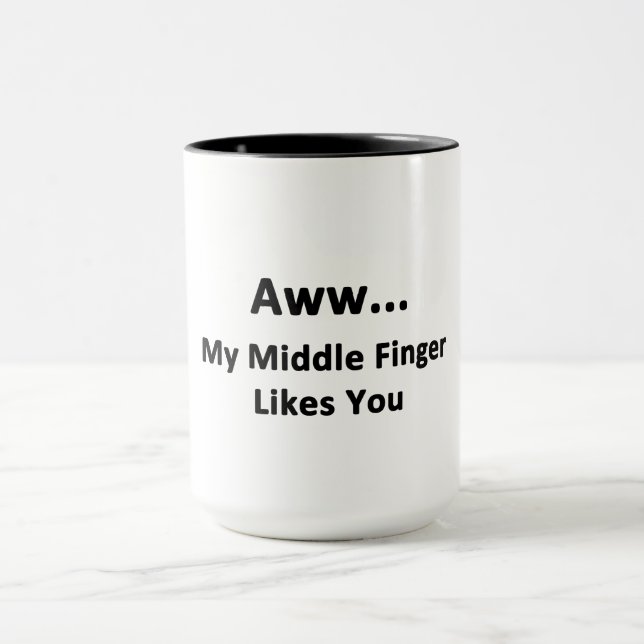 Tasse Aww...Mon Doigt Moyen Vous Aime (Centre)