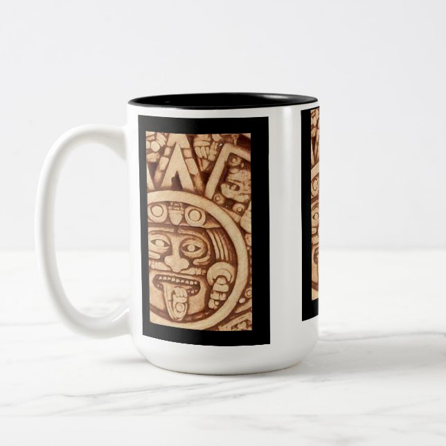 Tasse aztèque de détail de calendrier d'AfriMex (Gauche)