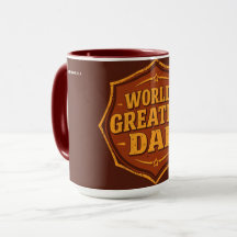 Tasse Badge Rétro Papa le Meilleur du Monde | Pers