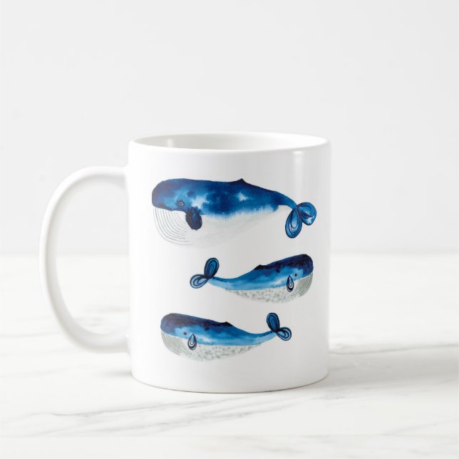Tasse - baleine bleue pour aquarelle (Gauche)