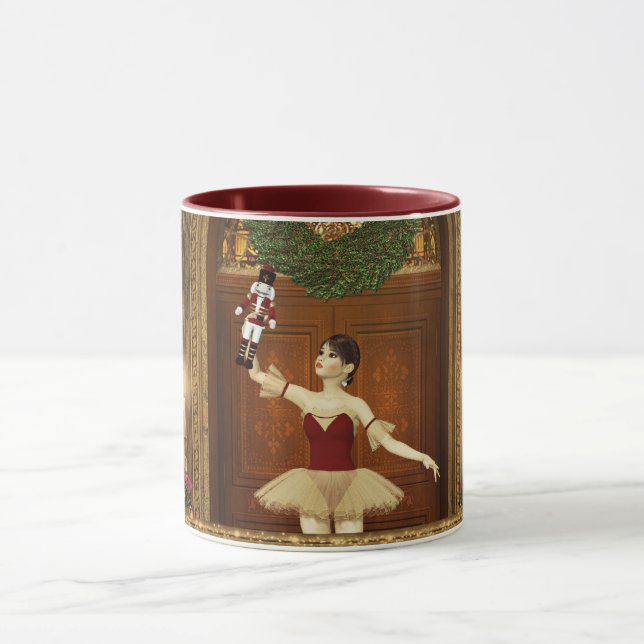 Tasse Ballerina tenant une noix de croupe de Noël Musiqu (Centre)