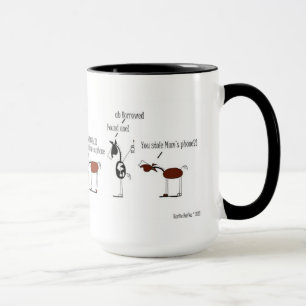 Tasse Bande dessinée drôle de cheval et d'âne