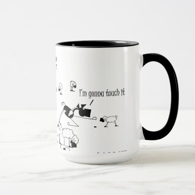 Tasse Bande dessinée drôle de cheval et de moutons (Droite)