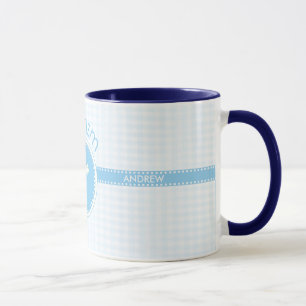 Tasse Baptême Bleu Enfant de Dieu, Personnalisable