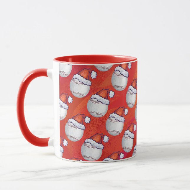 Tasse Baseball avec Santa Hat sur Rouge (Gauche)