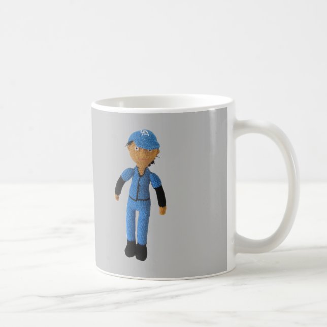 Tasse - Baseball-Player mit dem Namen auf Grau (Rechts)