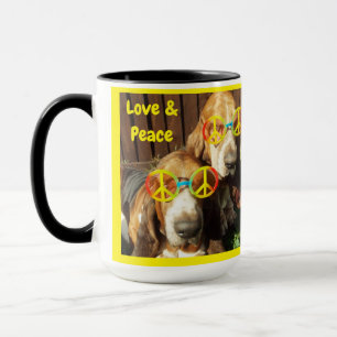 Tasse Basset Hounds Liebe & Peace