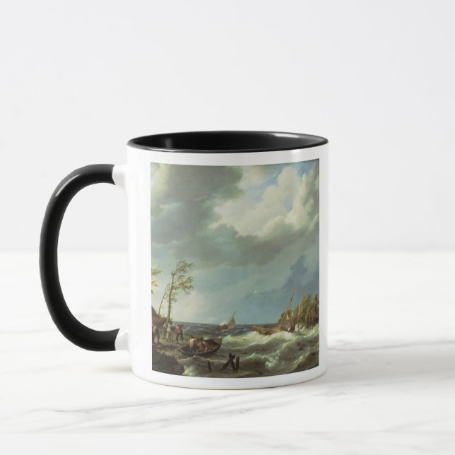 Tasse Bateau de pêche néerlandais propagé un rivage de (Gauche)