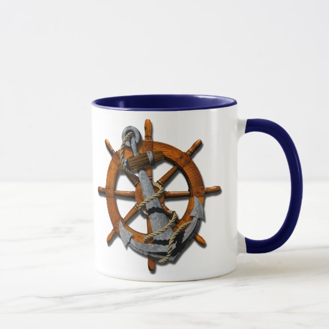 Tasse Bateaux nautiques roue et Ancre (Droite)