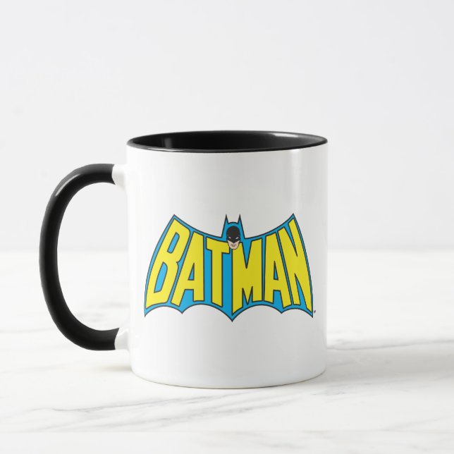 Tasse Batman | Logo Vintage bleu jaune (Gauche)