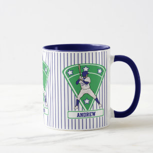Tasse Batterie de baseball personnalisée Star Blue