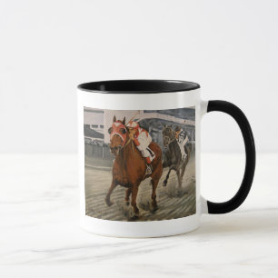 Tasse Beau Cheval Ravit les Propriétaires dans une Cours