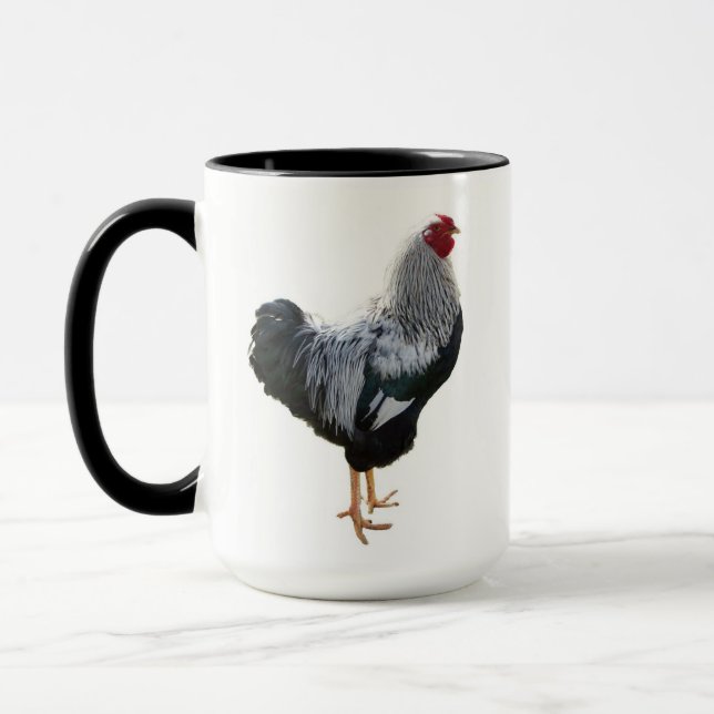 Tasse Beau Coq Wyandotte Pencilé Argent (Gauche)