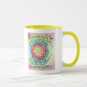 Tasse Beauté dans la vie arrondie arc-en-ciel