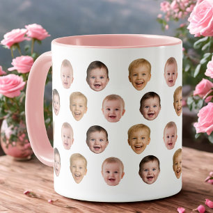 Tasse bébé 3 Photo Visage, Cadeau Personnalisé