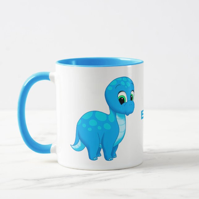 Tasse Bébé bleu mou Brontosaurus Dinosaur (Gauche)