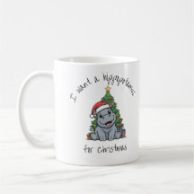 Tasse Bébé Hippopotame de Noël