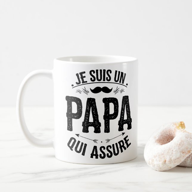 Tasse/Becher Fest der Väter - ein Papa, der Kaffeetasse (Mit Donut)