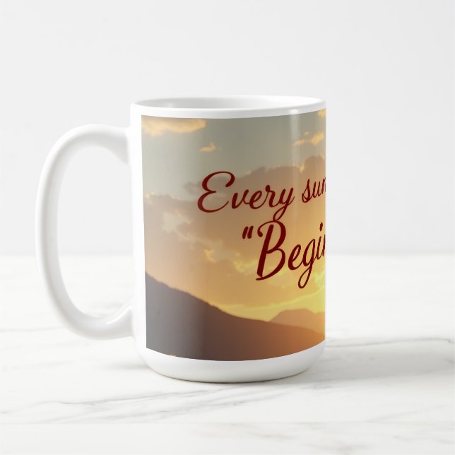 Tasse « Begin Again » de 15 onces (Gauche)