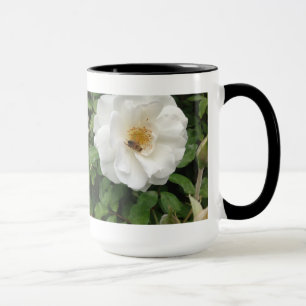 Tasse Belle Bee Sur Le Beau Art Rose Photographie Nature