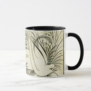 Tasse Belle colombe blanche Vintage entourée de feuilla