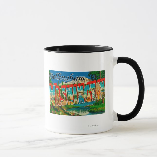 Tasse Bellingham, Washington - Scènes de grandes lettres (Droite)