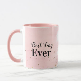 Tasse-Best Day Ever mit Sternen in Rosa Tasse