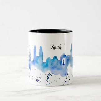 Tasse bicolore de Zurich Skyline