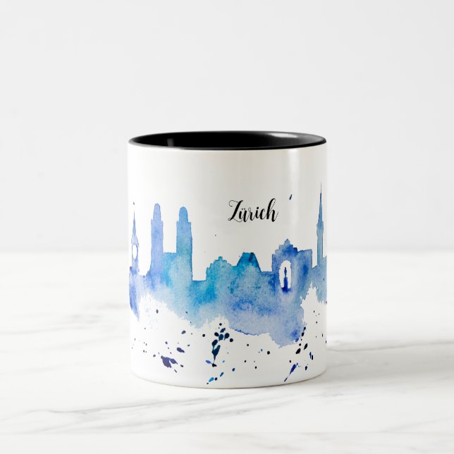 Tasse bicolore de Zurich Skyline (Centre)
