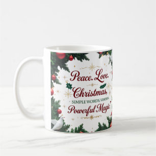 Tasse bicolore Peace Love Noël