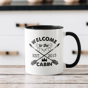 Tasse Bienvenue au Cabine   Maison de campagne rustique
