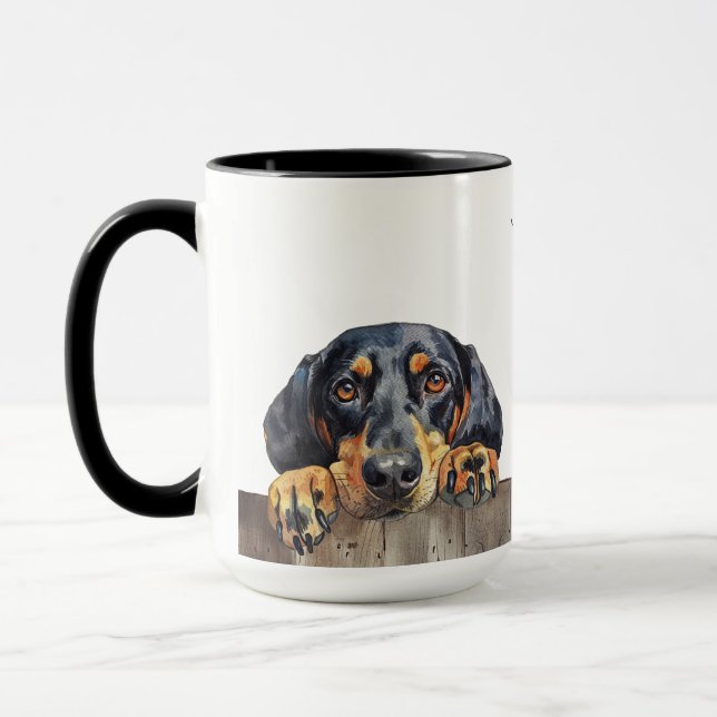 Tasse "Black and Tan Coonhound Dog" (Links)