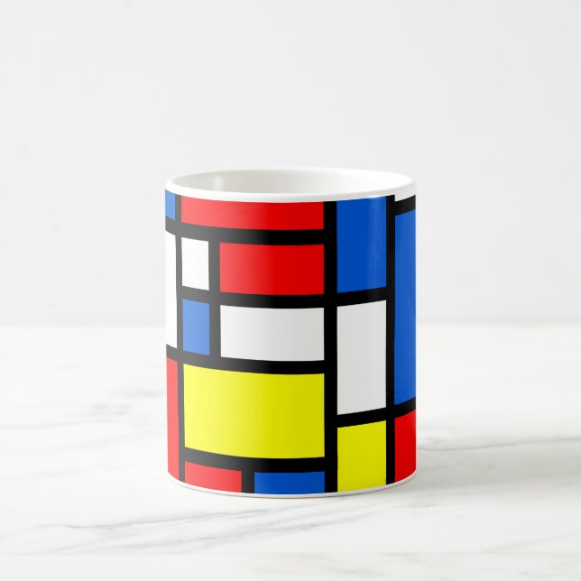 Tasse blanche bleue rouge jaune de Mondrian (Centre)