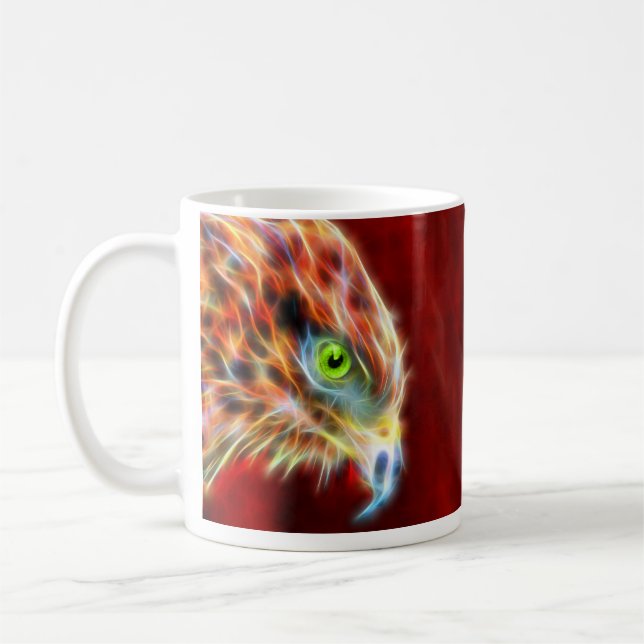 Tasse blanche classique de fractale levée par (Gauche)