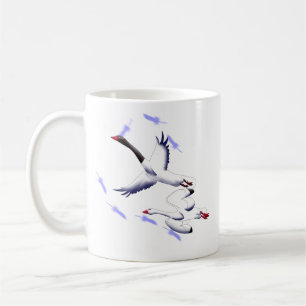 Tasse blanche de 11 oz avec l'art de l'oiseau de f