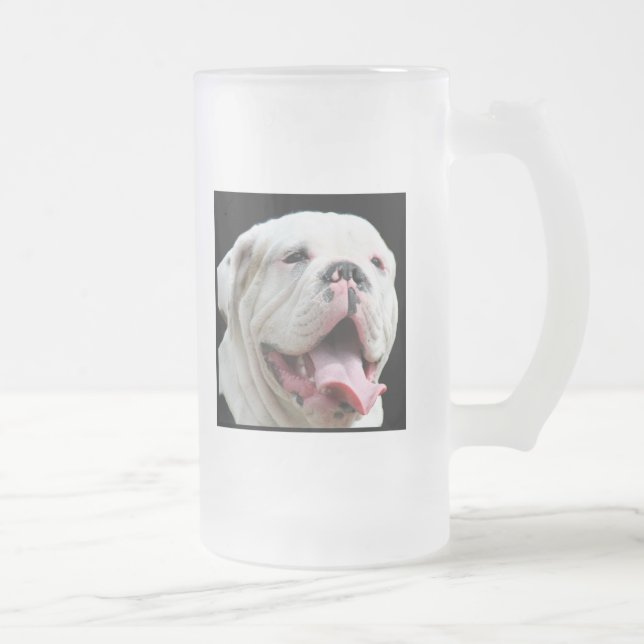 Tasse blanche de bouledogue (Droit)