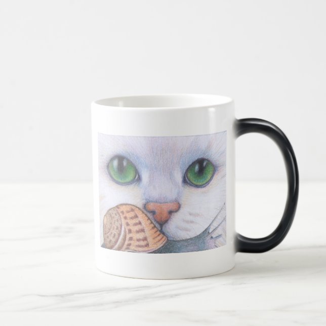 Tasse blanche de chat et d'escargot (Droite)